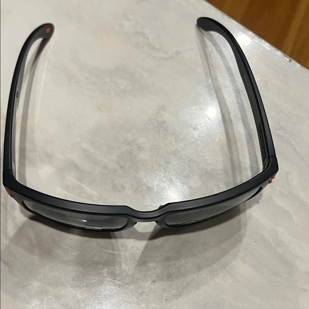 Official Oakley NFL Falcons Holbrook Black Sunglasses with Red Accents